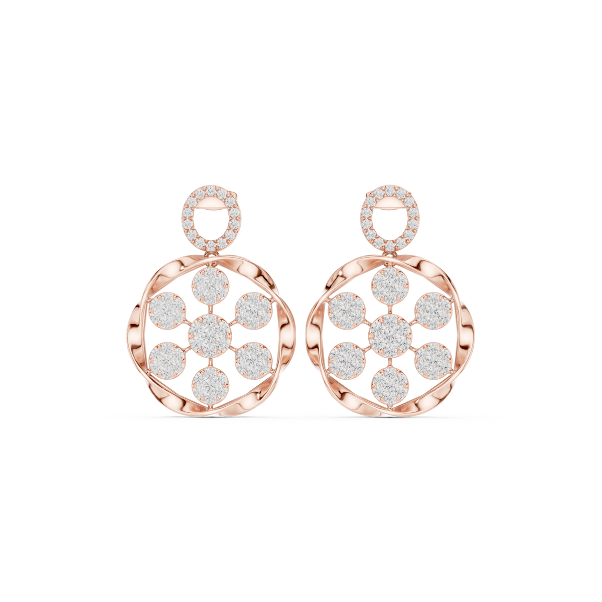 Heritage Bloom Lab Diamond Designer Earrings for Women