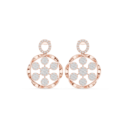 Heritage Bloom Lab Diamond Designer Earrings for Women