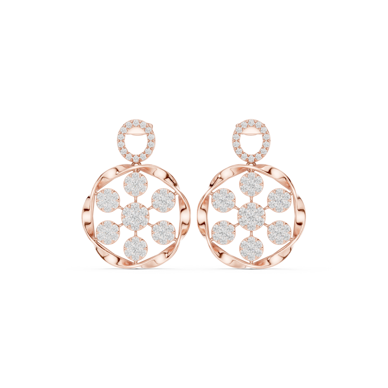 Heritage Bloom Lab Diamond Designer Earrings for Women