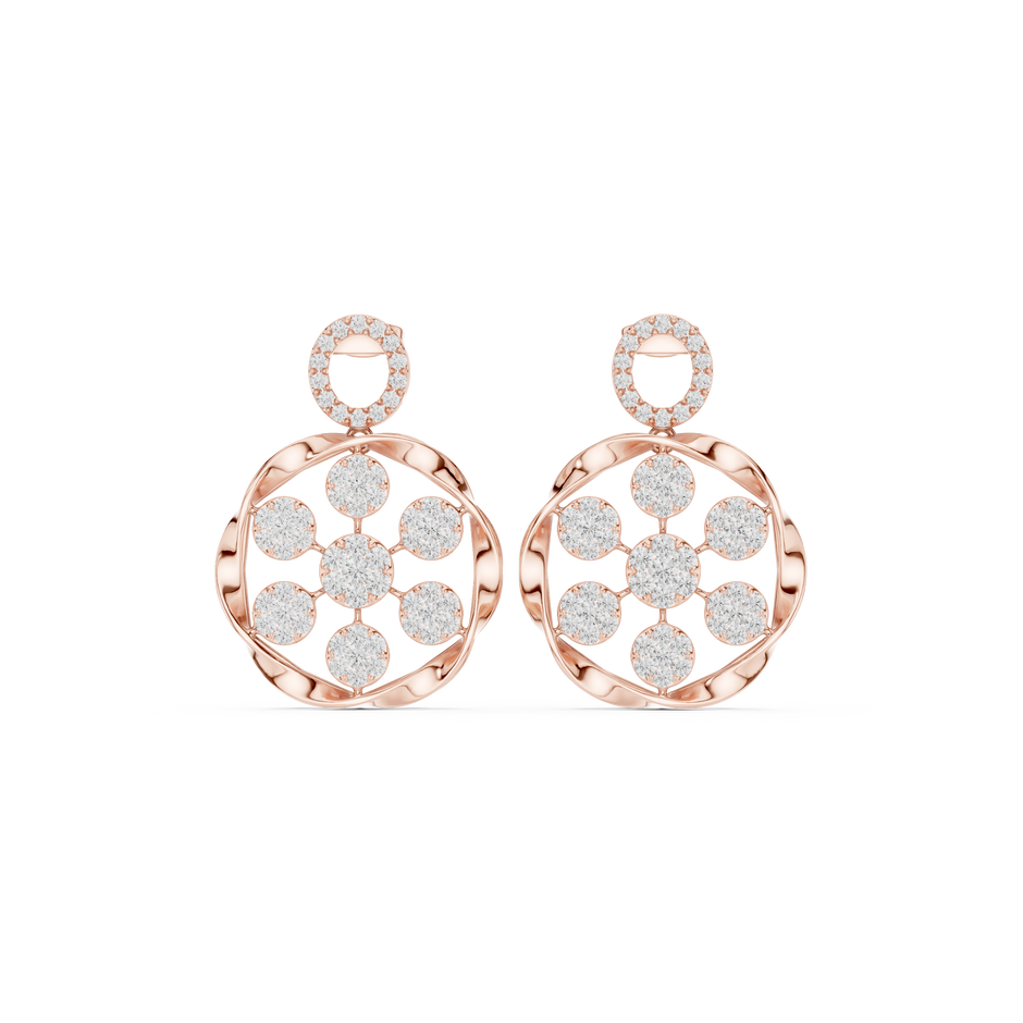 Heritage Bloom Lab Diamond Designer Earrings for Women