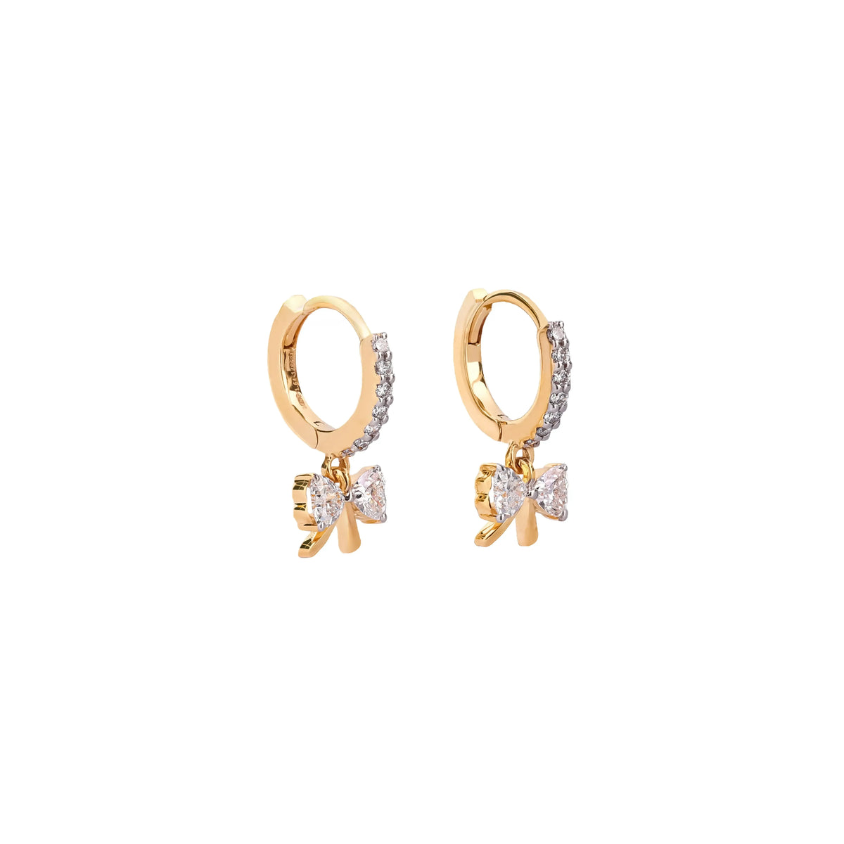 Bowline Pavé Diamond Charm Hoop Earrings
