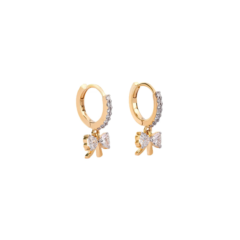 Bowline Pavé Diamond Charm Hoop Earrings
