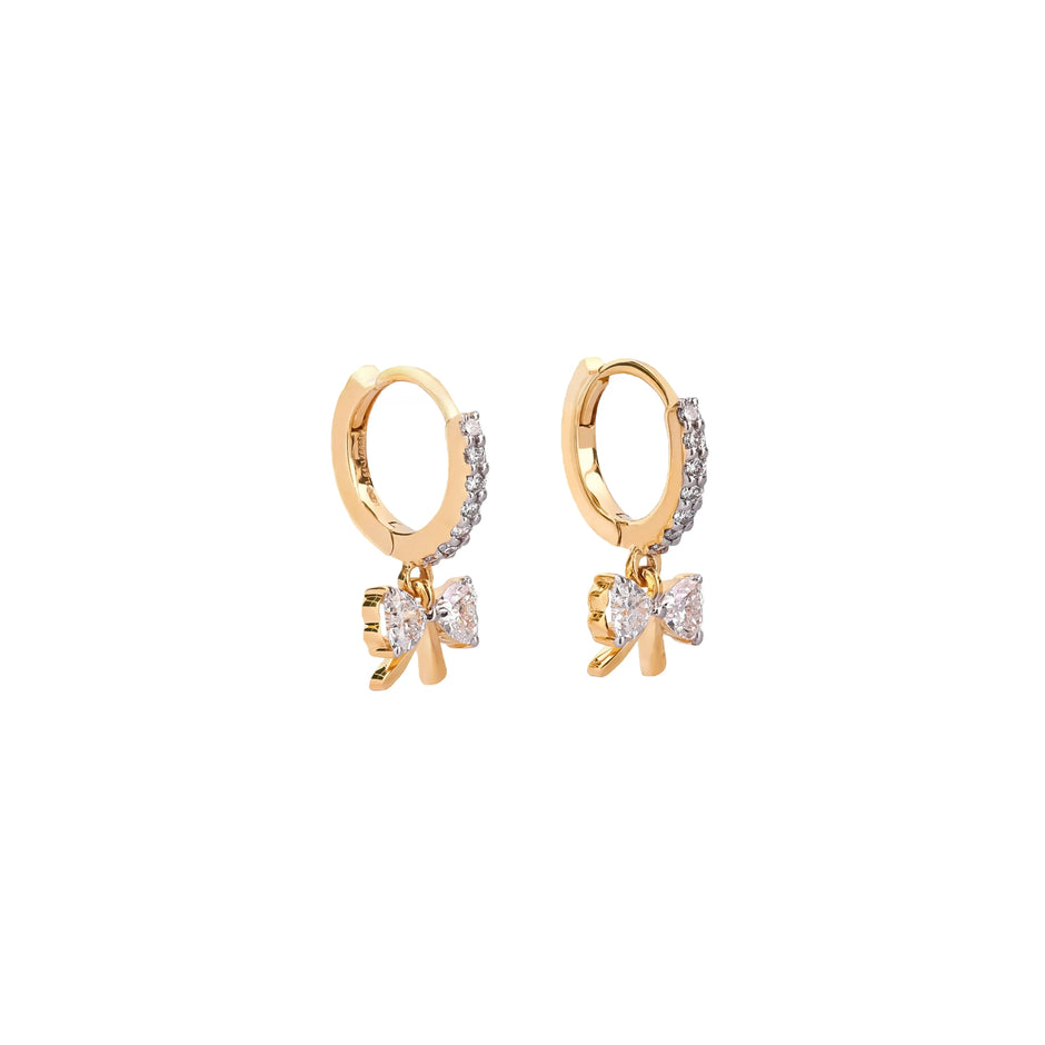 Bowline Pavé Diamond Charm Hoop Earrings