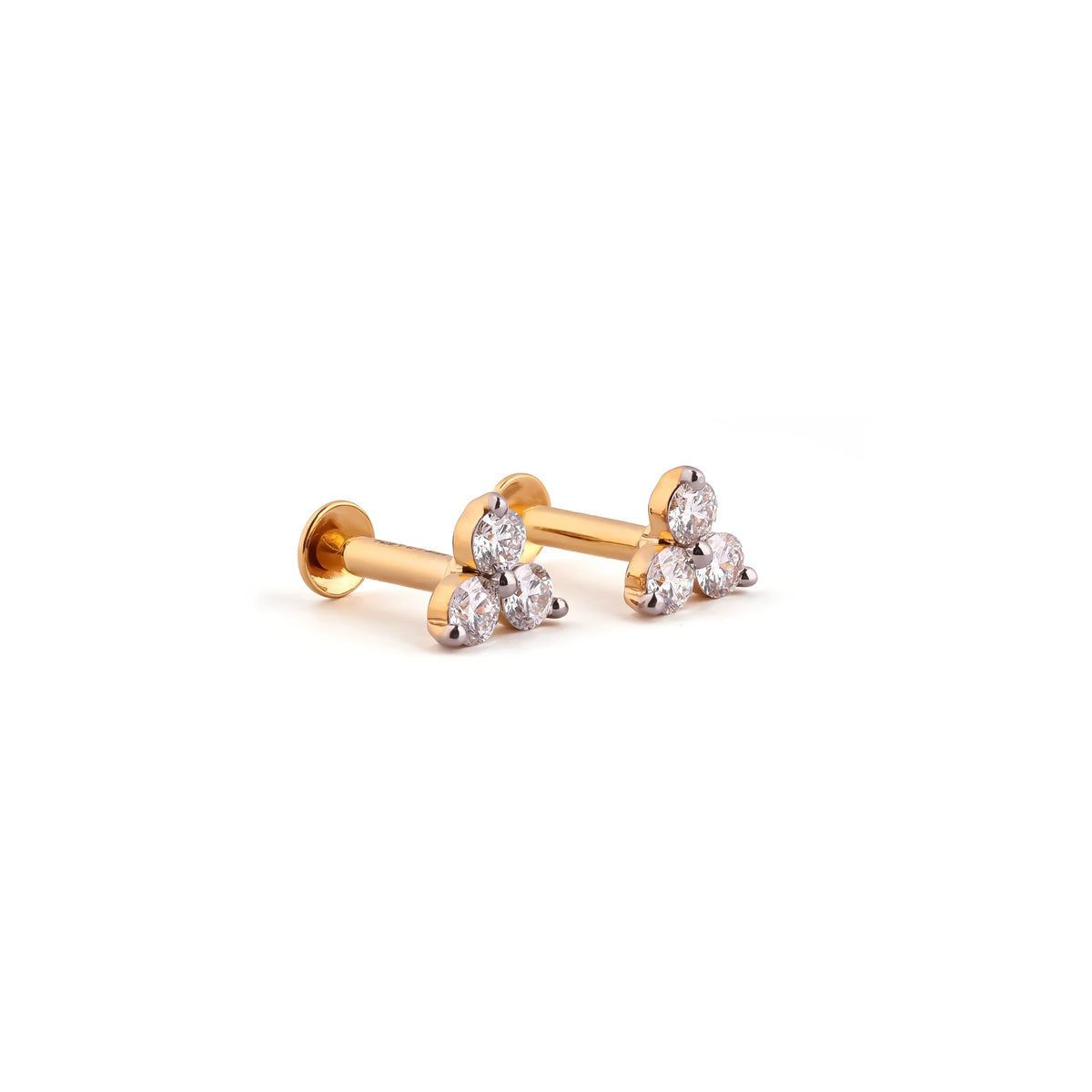Trio Marquise Diamond Cluster Stud Earrings