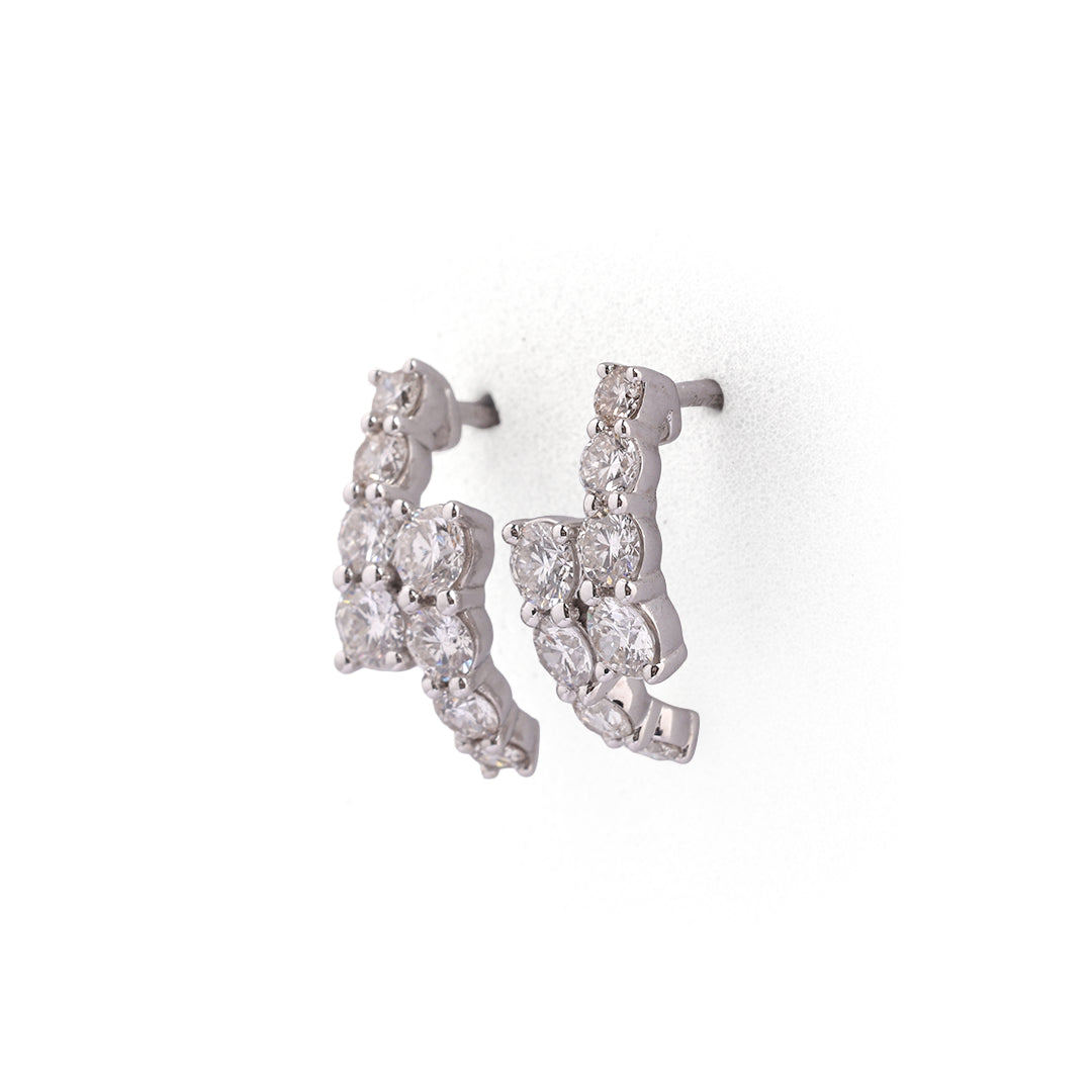 Signature Diamond Cluster Stud Earrings
