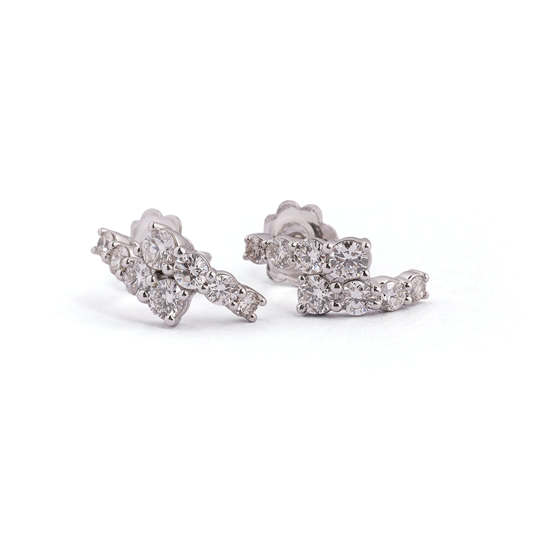 Signature Diamond Cluster Stud Earrings