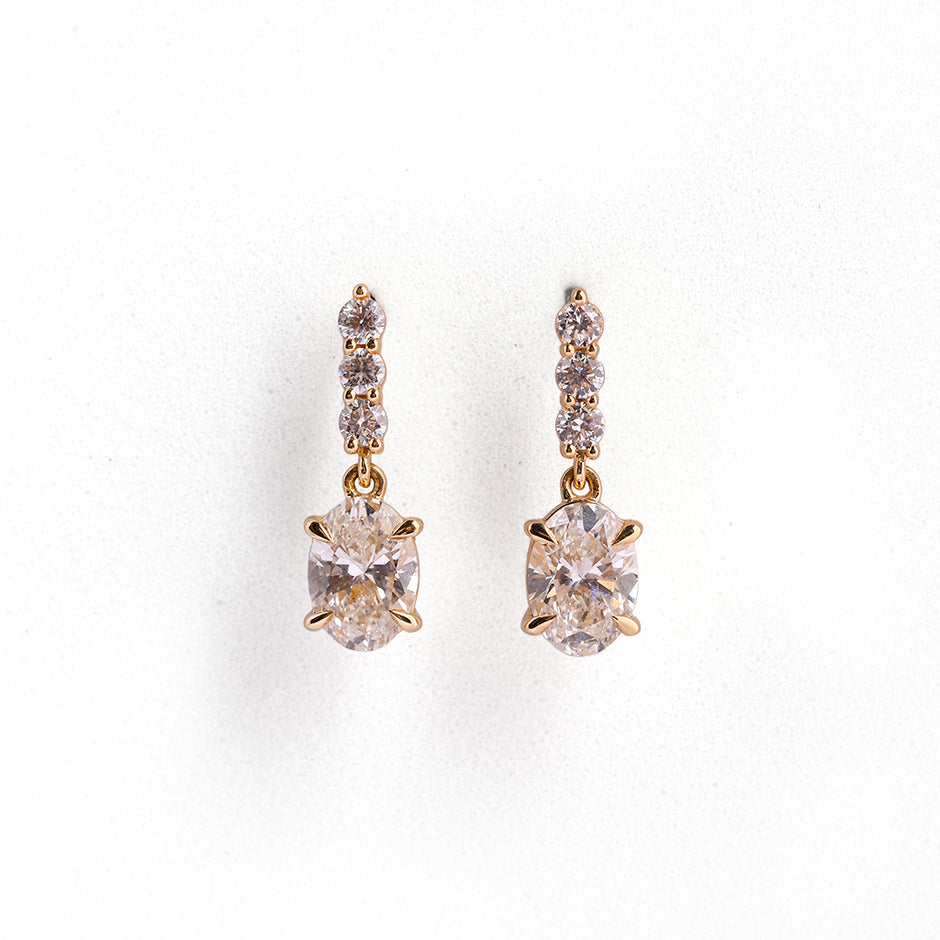 Lustre Diamond Cluster Stud Earrings