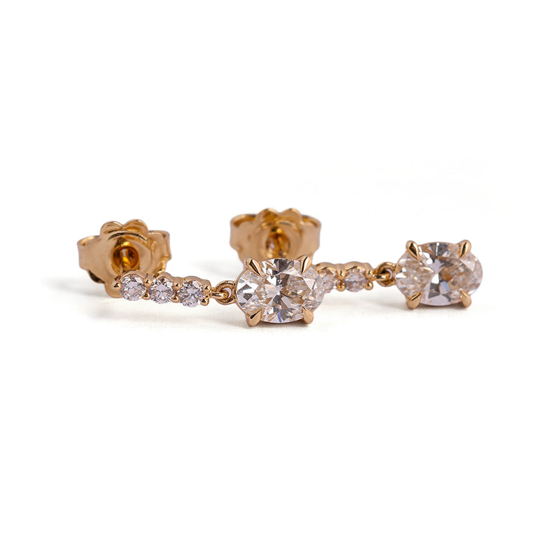 Lustre Diamond Cluster Stud Earrings