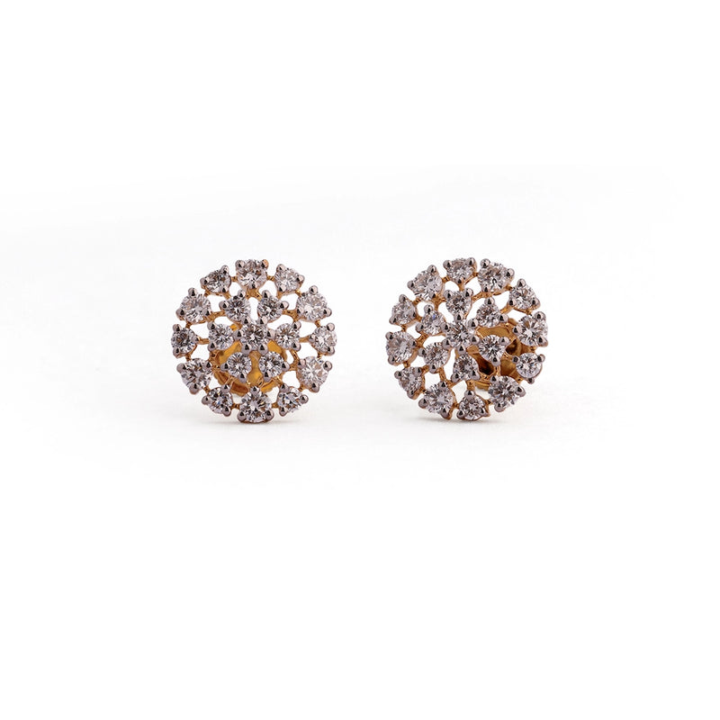 Starlit Multi-Stone Diamond Cluster Stud Earrings