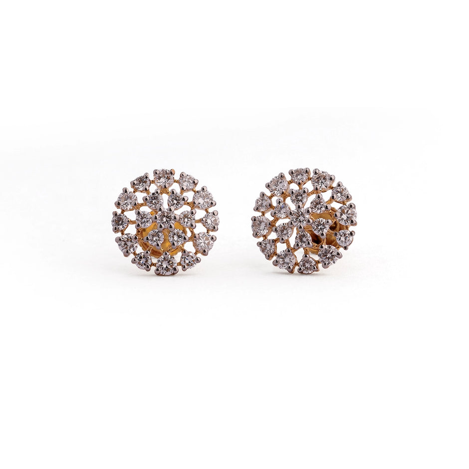 Starlit Multi-Stone Diamond Cluster Stud Earrings