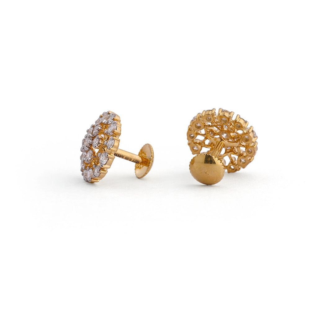 Starlit Multi-Stone Diamond Cluster Stud Earrings