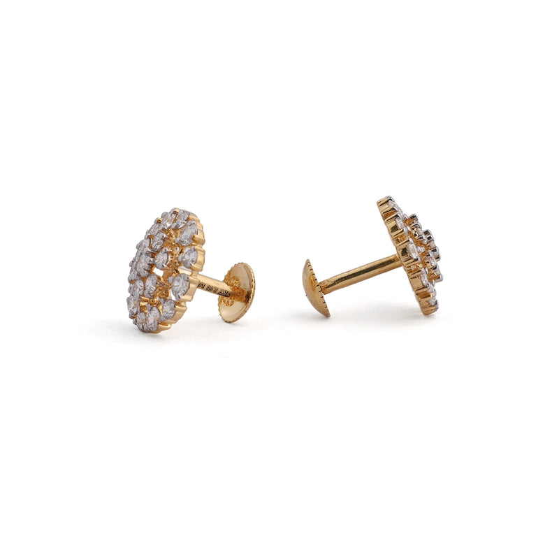Starlit Multi-Stone Diamond Cluster Stud Earrings