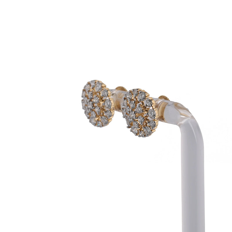 Starlit Multi-Stone Diamond Cluster Stud Earrings