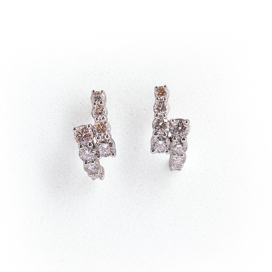 Halo Diamond Cluster Stud Earrings