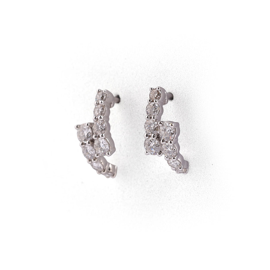 Halo Diamond Cluster Stud Earrings