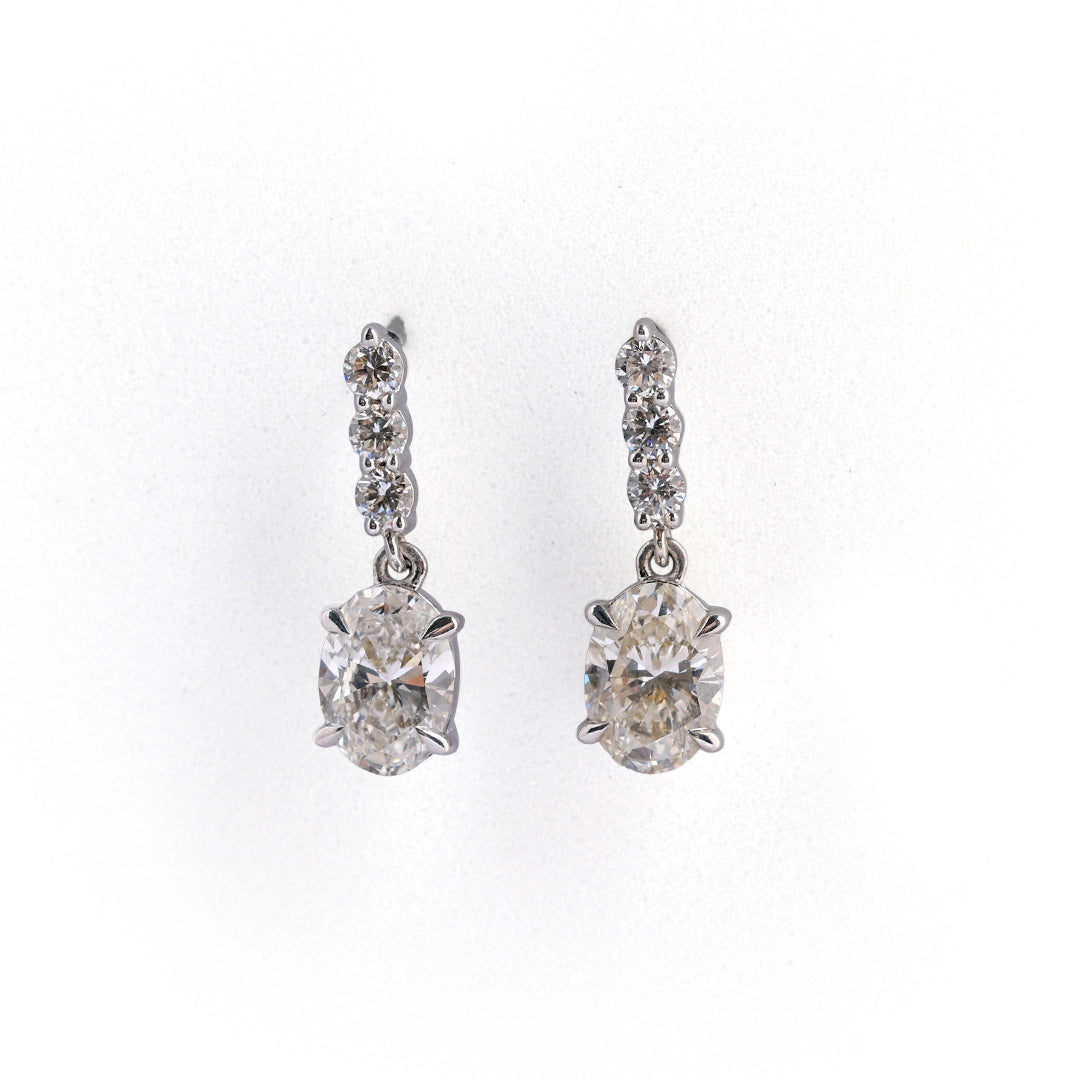 Opaline Diamond Cluster Stud Earrings