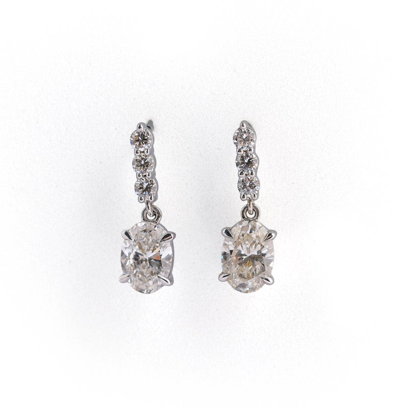 Opaline Diamond Cluster Stud Earrings