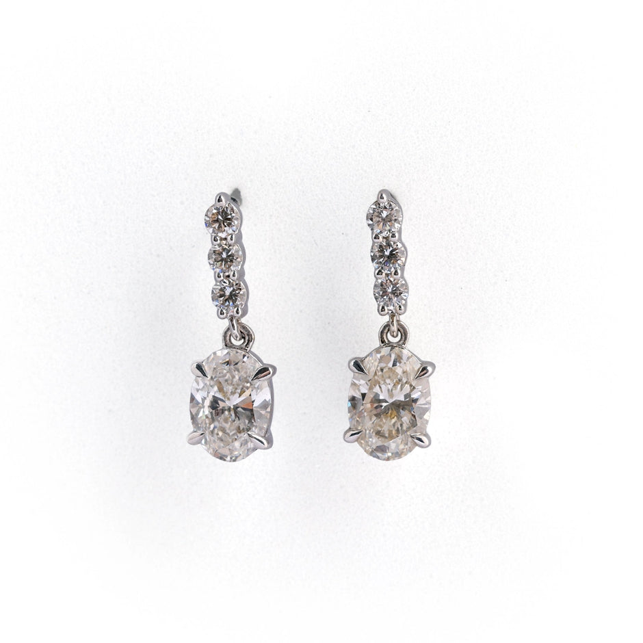 Opaline Diamond Cluster Stud Earrings