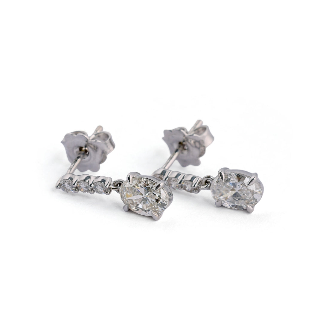 Opaline Diamond Cluster Stud Earrings