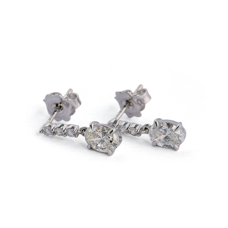 Opaline Diamond Cluster Stud Earrings