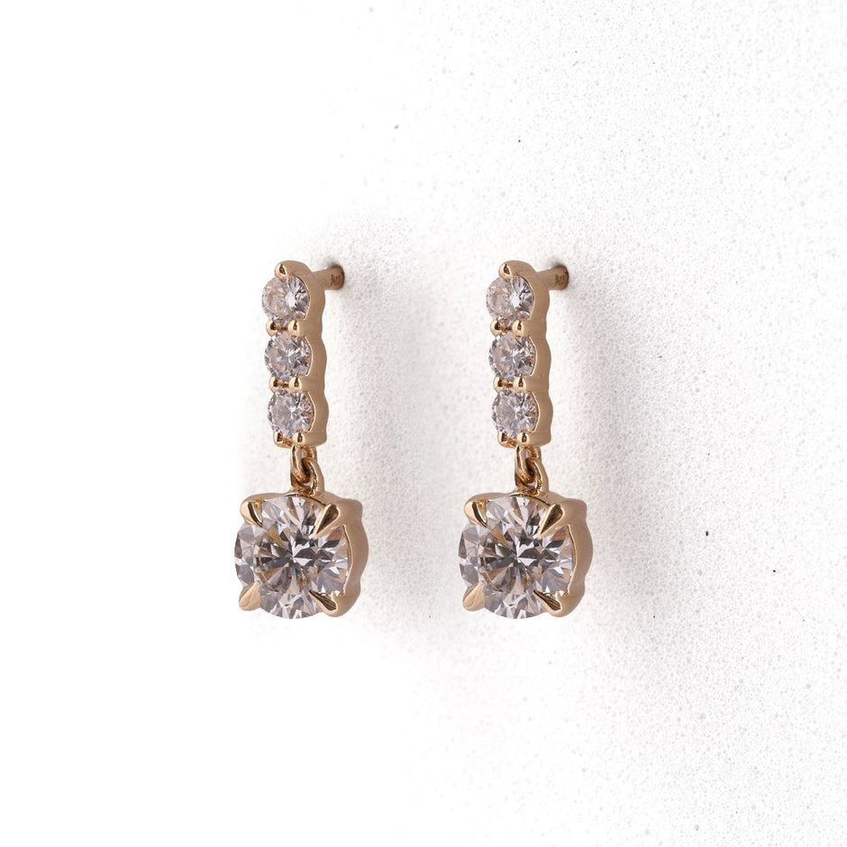 Solene Diamond Cluster Stud Earrings