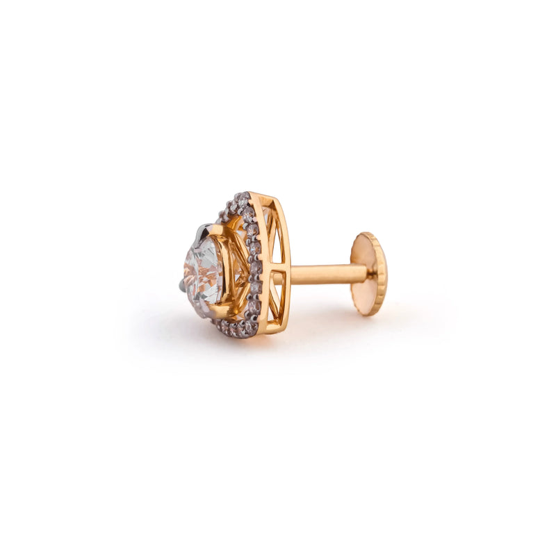 Tria Round Solitaire & Pavé Diamond Jacket Earrings