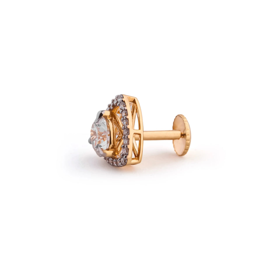 Tria Round Solitaire & Pavé Diamond Jacket Earrings