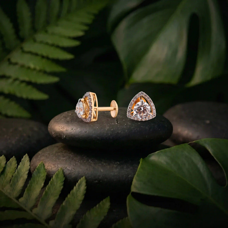 Tria Round Solitaire & Pavé Diamond Jacket Earrings