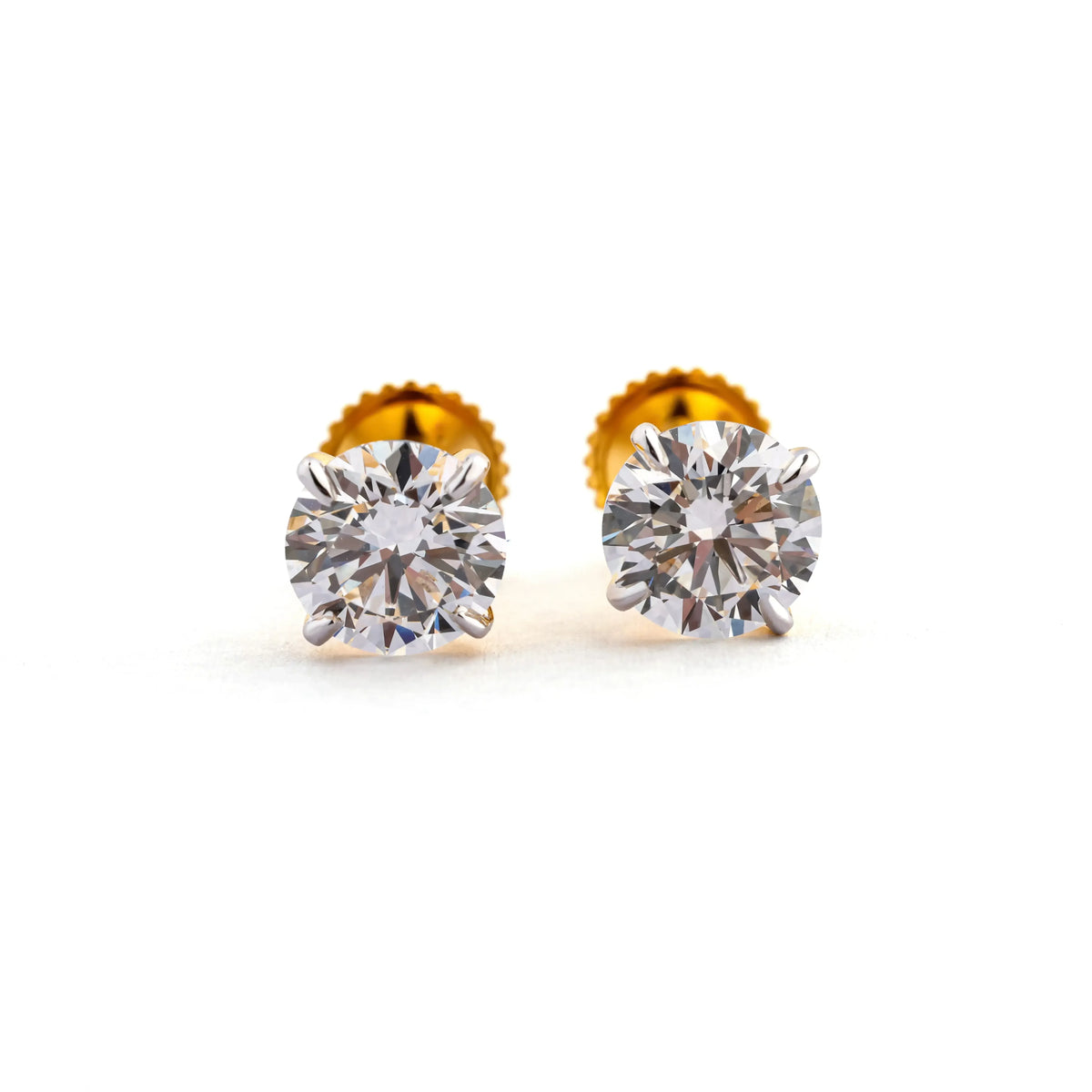 Grande Round Solitaire Diamond Stud Earrings