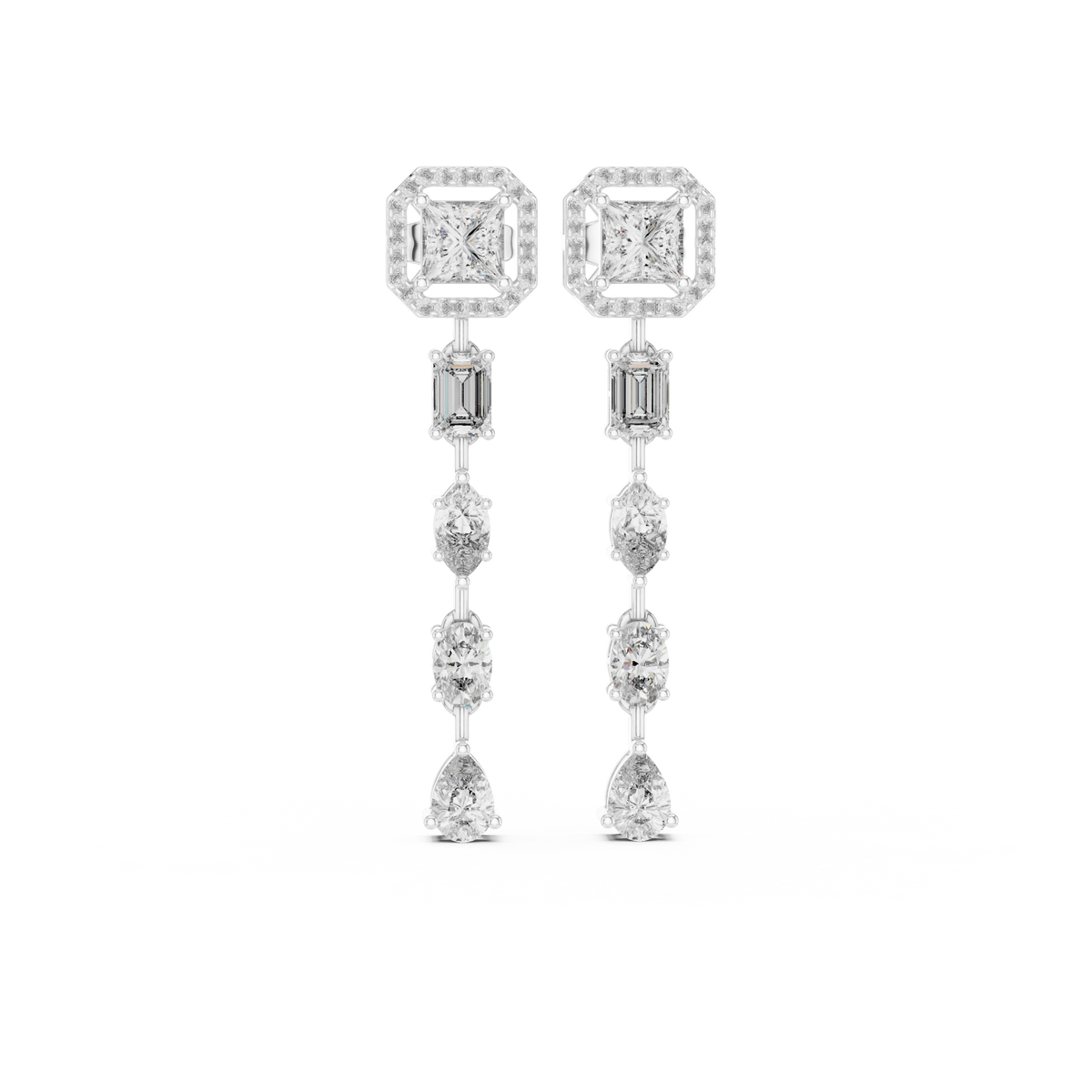 Dazzling Drop Lab Diamond Earrings – Modern Geometric Danglers for Women