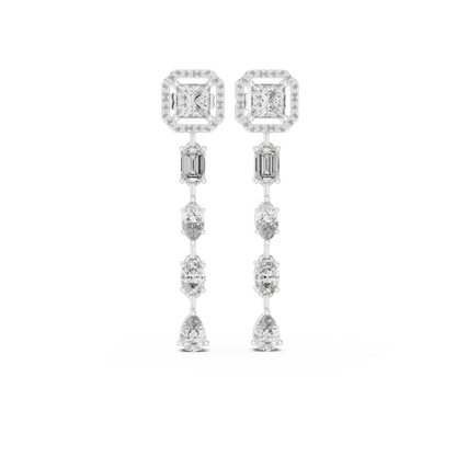 Dazzling Drop Lab Diamond Earrings – Modern Geometric Danglers for Women