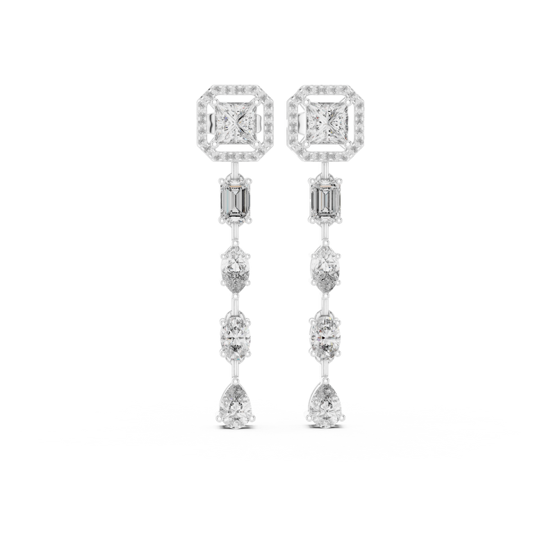 Dazzling Drop Lab Diamond Earrings – Modern Geometric Danglers for Women