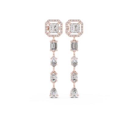 Dazzling Drop Lab Diamond Earrings – Modern Geometric Danglers for Women