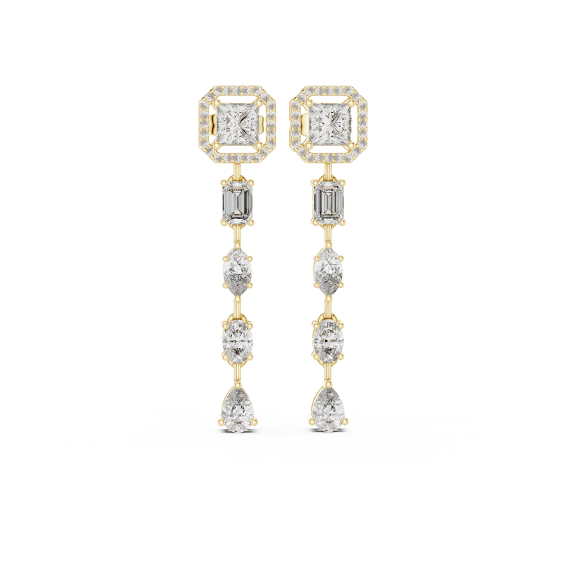 Dazzling Drop Lab Diamond Earrings – Modern Geometric Danglers for Women