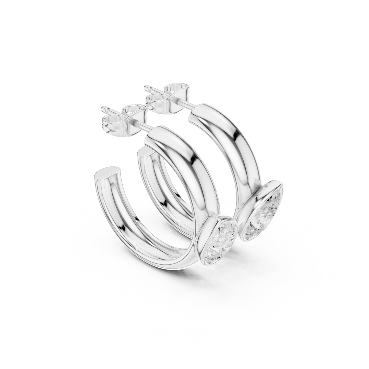 Pear Elegance Lab Grown Diamond Huggie Earrings