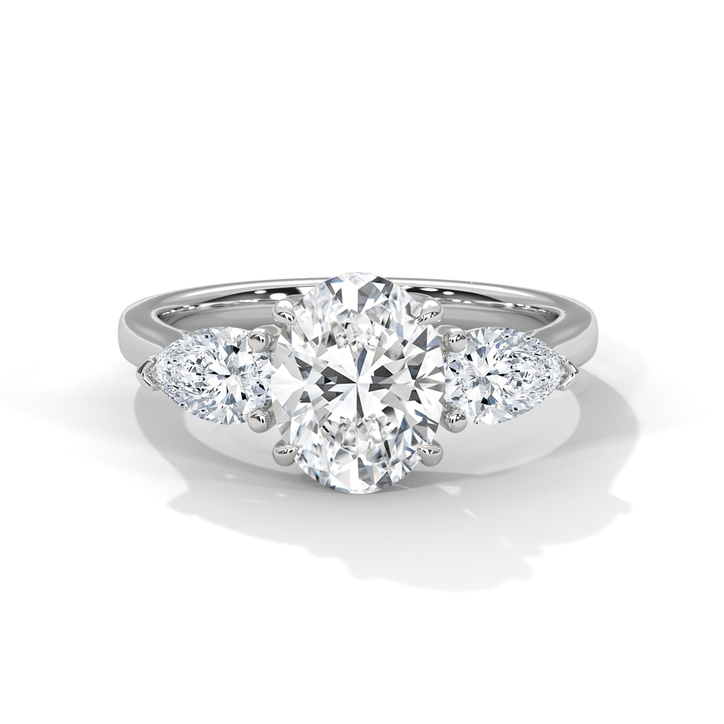Superbright 3 Stone 2 Carat Oval Lab Grown Diamond Ring