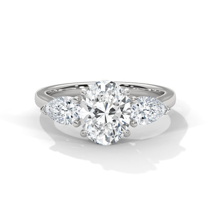 Superbright 3 Stone 2 Carat Oval Lab Grown Diamond Ring