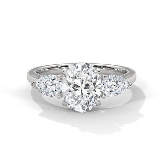 Superbright 3 Stone 2 Carat Oval Lab Grown Diamond Ring