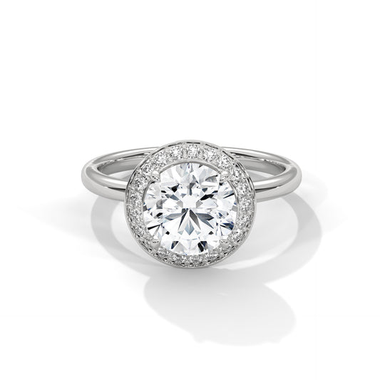 Ripple-Dazzle 2 Carat Round Solitaire Lab Grown Diamond Promise Ring