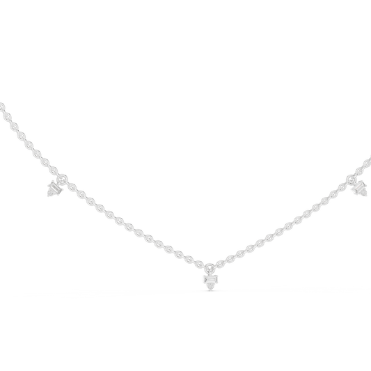 Dainty Lab Diamond Line Necklace Charms For Girls