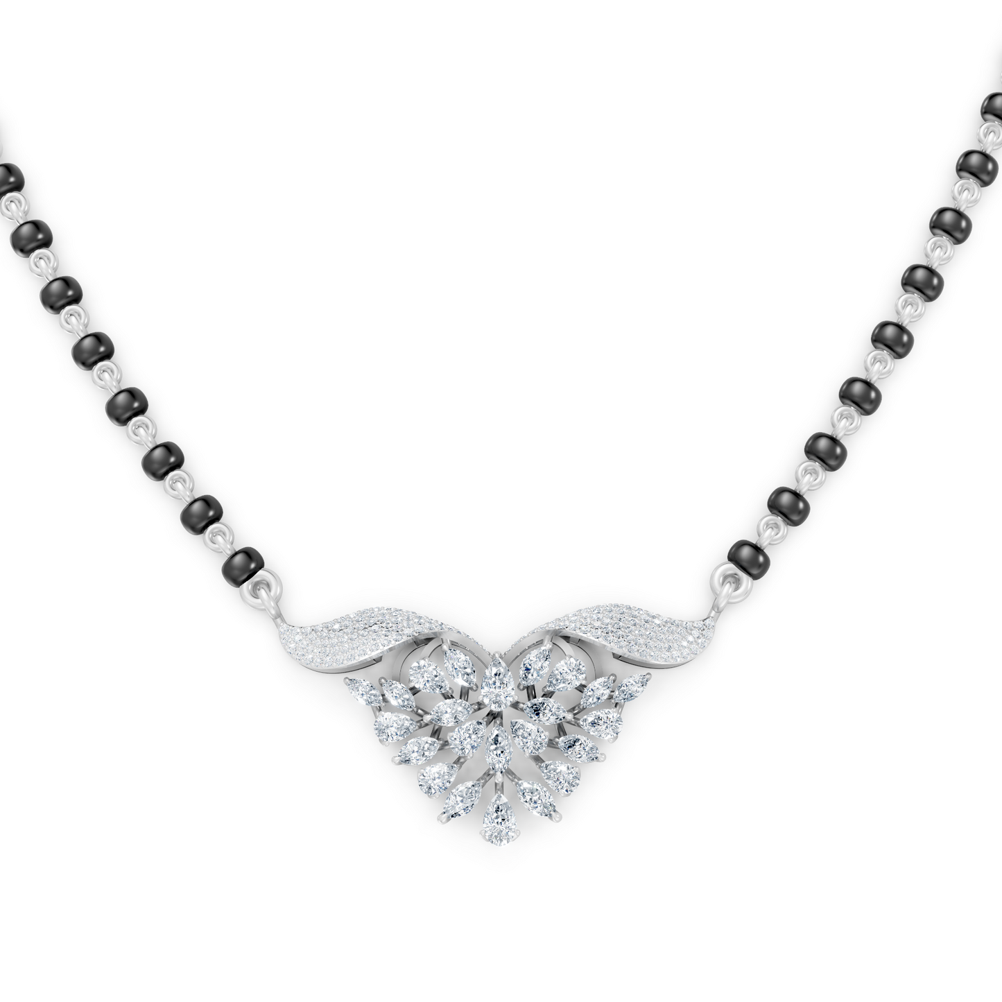 Hearts & Petals Lab Diamond Rich Look Mangalsutra For Women