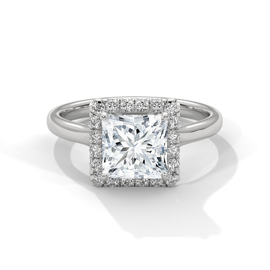 Regal Princess Cut Lab Grown Diamond Halo Ring – Engagement & Anniversary Ring for Women