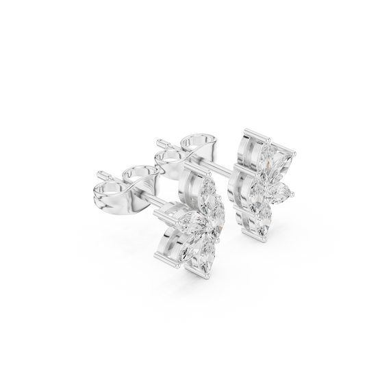 Four Petals Super Sparkling Lab Diamond Earrings