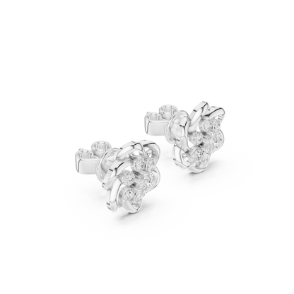 Celestera Floral Lab Diamonds Stud Earrings