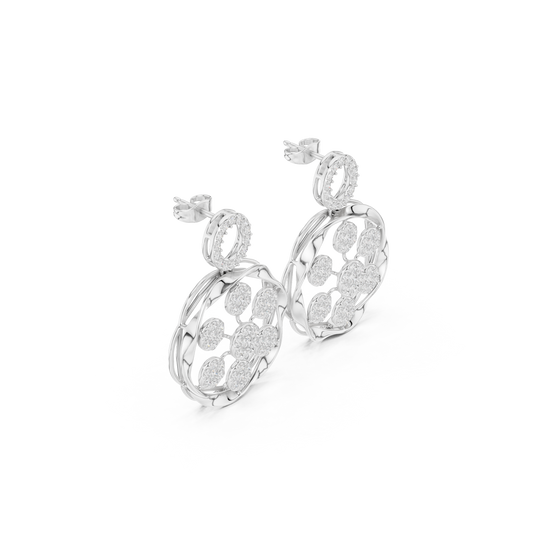Heritage Bloom Lab Diamond Designer Earrings for Women