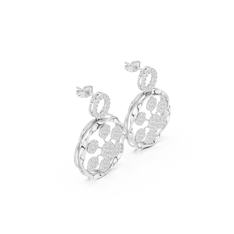 Heritage Bloom Lab Diamond Designer Earrings for Women