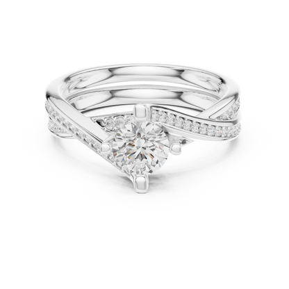 1 Carat Solitaire Lab Grown Diamond Engagement Ring With Twisted Band