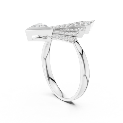 Empire Arrow Lab Diamond Ring – Bold Designer Statement for Party Queens