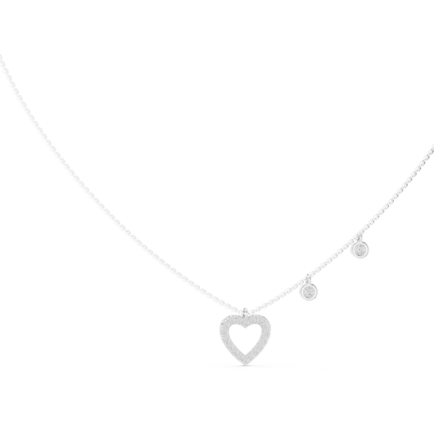 Heart Charm Lab Grown Diamond Necklace for Women | Love Pendant for Anniversary & Gift