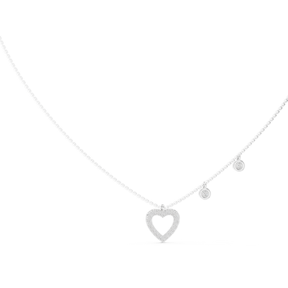 Heart Charm Lab Grown Diamond Necklace for Women | Love Pendant for Anniversary & Gift